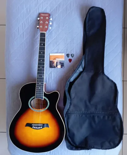 Kit Violão Elétrico Giannini Performance GSF-1R (Aço) + Capa + Acessórios