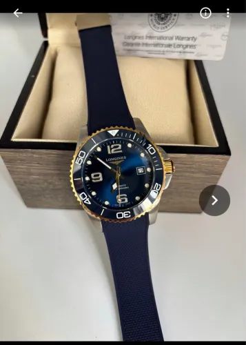 Relogio masculino Longines borracha 41mm - Premium AAA+ - Safira