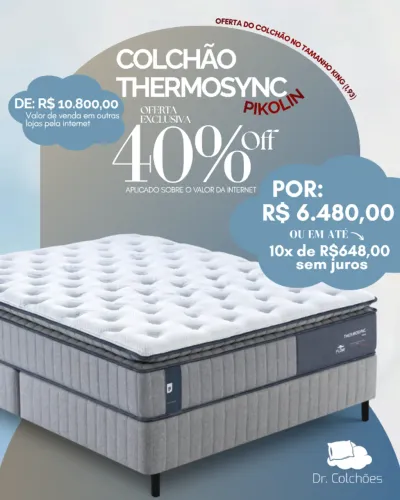Colchão Thermosync Pikolin King (1,93) NOVO/DIRETAMENTE DA LOJA/ SUPER PROMOÇÃO