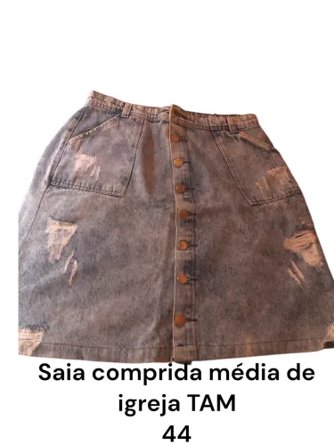 Saia jeans longa TAM G