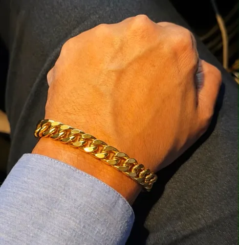 Pulseira Grumet Laminada em Ouro 18k 750