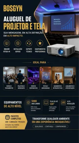 Aluguel de Projetor e Tela Profissional | Goiânia e Região