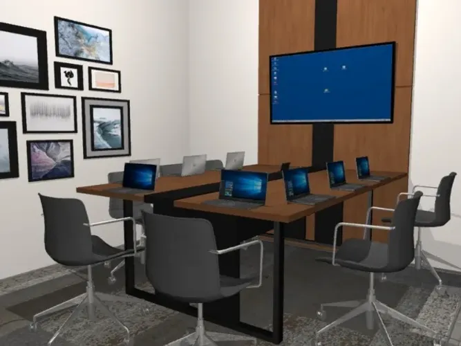 Mesa de Reunião Trapeze Delluxe. Alto Padrão: 8 lugares L270cm x L160cm x A74cm