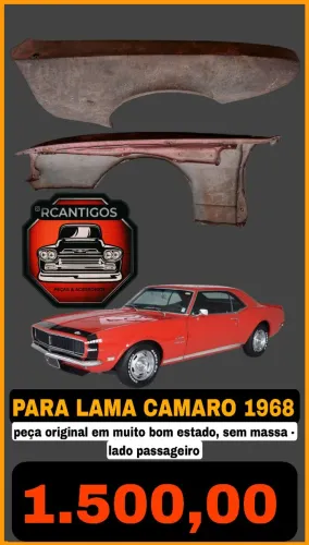 PARA LAMA DIANTEIRO CHEVROLET CAMARO 1968 ORIGINAL