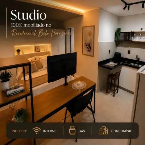 Studio Kitnet Mobiliado em Varginha, Ótima Localização