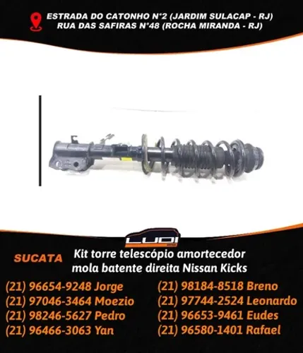 Kit torre telescópio amortecedor mola batente direita Nissan Kicks