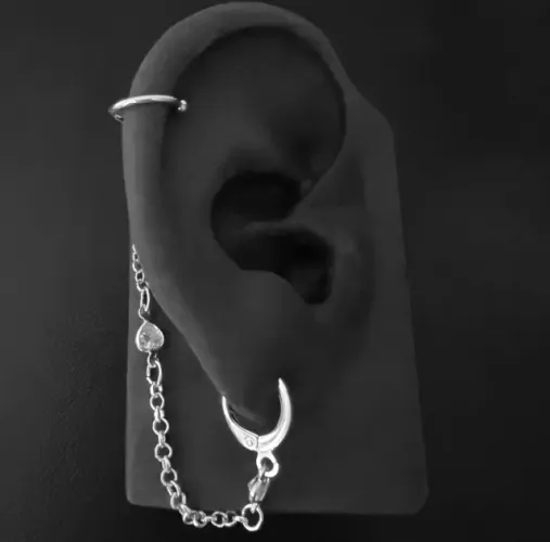 Brinco ear cuff | banhado/folhado a Prata925