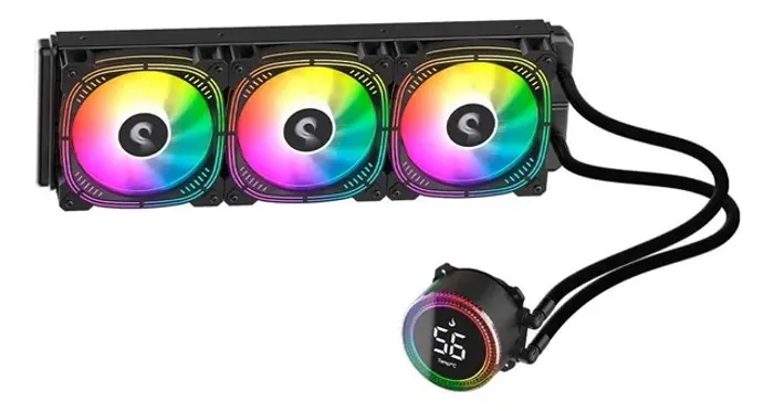Water Cooler Rise Mode Aura Ice Black ARGB, 360mm, Amd/intel, Preto - RM-WAIB-06-ARGB