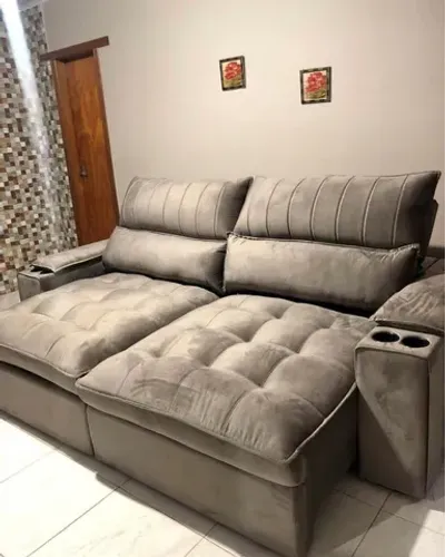 sofa retratil reclinavel  molas ensacadas / vega  pronto entrega 