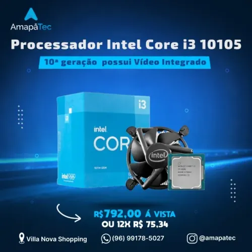 Processador Intel I3-10105 LGA 1200