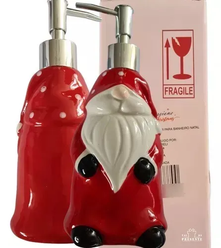 Porta Sabonete Liquido Álcool Gel Papai Noel Natal Enfeite