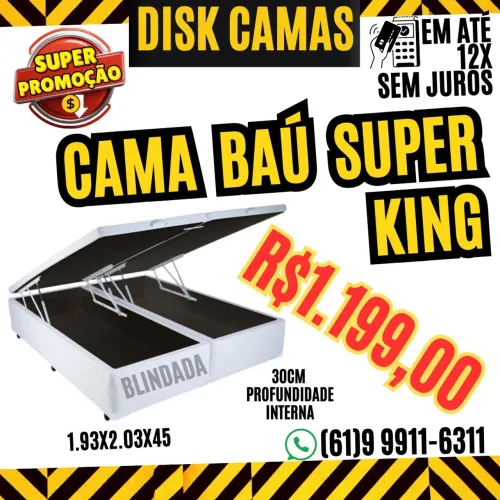 Cama box baú super king 193x203x45