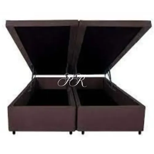 Base Báu Premoli Luxo 158x198x43 Cor Marrom corino