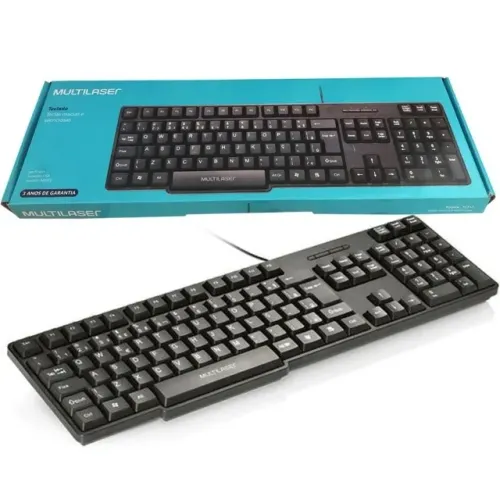 Teclado Slim Preto Usb Multilaser TC213 Para PC - Novo e Lacrado