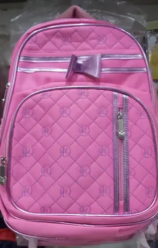 mochila infantil rosa com laço