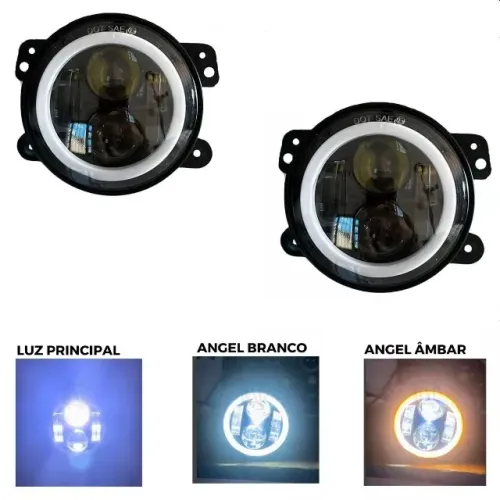 Par Farol Milha DRL LED Universal Renault Peugeot Honda