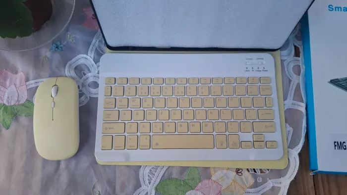 Capa Teclado Samsung Tab S6 Lite + Mouse Bluetooth 