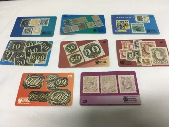 Coleção 8 Cartões Telefônicos Série Selos Brasileiros