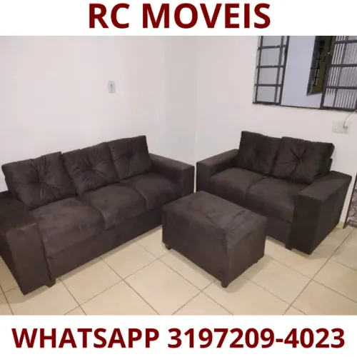 Sofá Canadá 2 e 3 Lugares + Puff - Conforto e Estilo para sua Casa