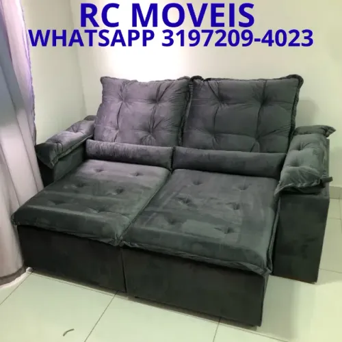 Sofá Compacto Londres Retrátil Reclinável 2 Metros