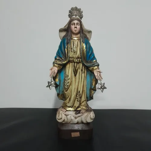 imagem de Nossa Senhora das Graças, estilo barroco, de madeira, 35 cm
