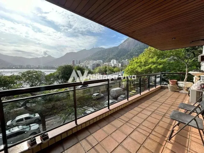 Apartamento com varandão 3 quartos e vista deslumbrante - Lagoa