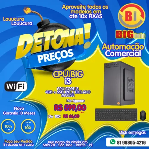 Pc Cpu Barato Intel Core I3 / 4gb / 120ssd / Hdmi / Wifi