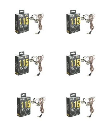 KIT 6 FONES DE OUVIDO IN-EAR DYLAN DE-115 BLACK