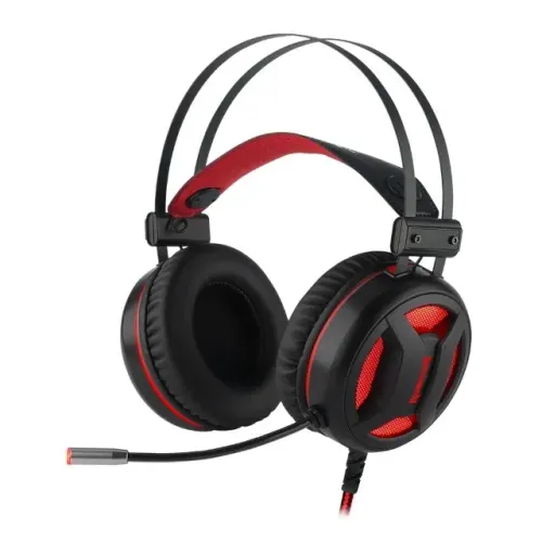 Headset Gamer Redragon Icon H520 P3 C/ Adaptador P2 e USB 7.1 Preto/Vermelho  - WZetta