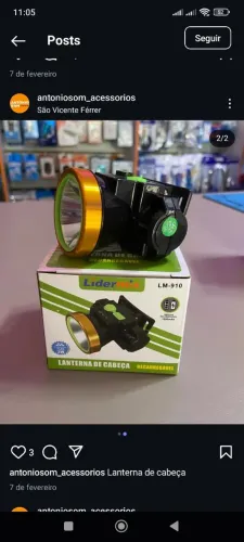 Lanterna de Cabeça Recarregável Lidernix LM-910