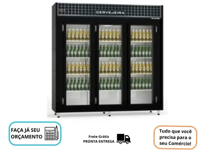 Cervejeira 3 Portas de Vidro 1473L Polo frio - 220v