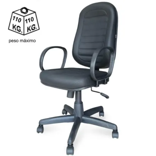 Cadeira Presidente Baixa Costurada Braço Corsa Preta Ergonômica Conforto Escritório 30102