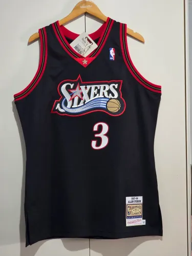 Jersey authentic mitchell & ness allen iverson autografada Philadelphia 76ers 