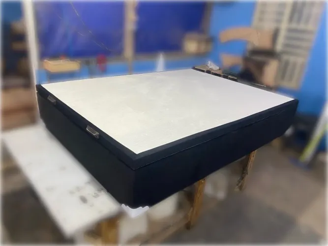 Base de Cama Bau Casal Preto Suede