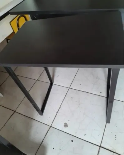 new - escrivaninha mesa industrial preta pequena