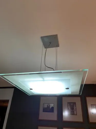 Lustre de teto moderno em vidro