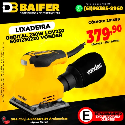 Lixadeira Orbital 230w LOV230 6001230220 Vonder