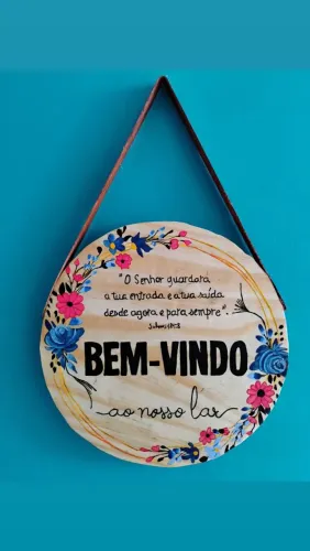 Placa Decorativa Bem-Vindo ao Nosso Lar
