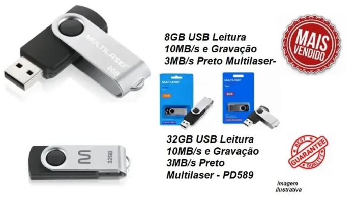 Vende-se pen drive e cartão de memória