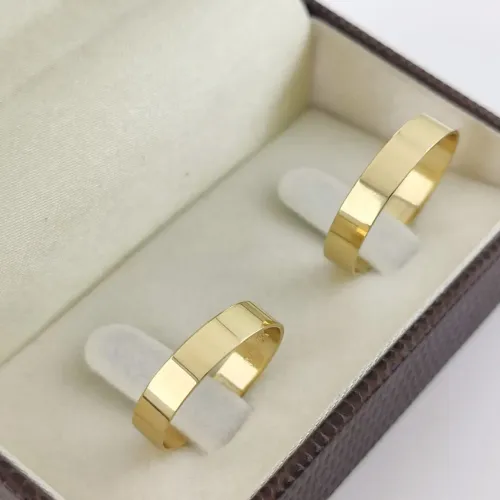 Par de Aliança de Ouro 18k 6mm