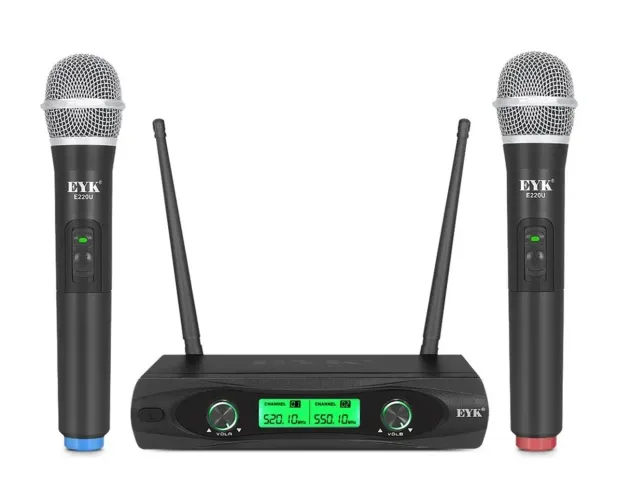 Microfone Sem Fio Duplo UHF