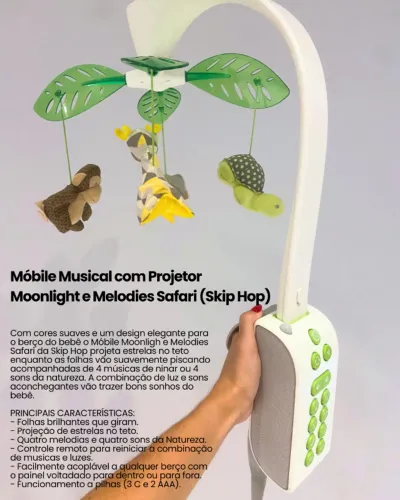 Móbile Musical com Projetor Skip Hop - Moonlight & Melodies Safari