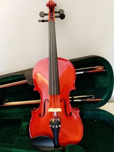 Violino Vermelho Michael com Estojo e 2 Arcos
