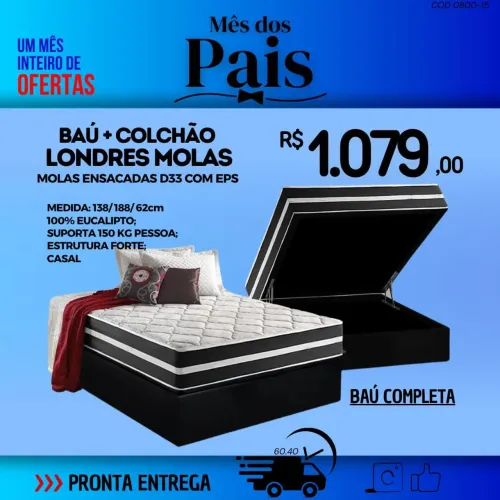 Cama baú molas ensacada completa