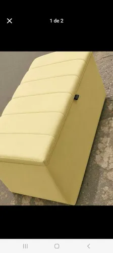 Baú Estofado Amarelo solteiro 