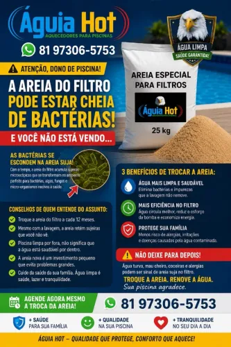 Fazemos Troca de Areia do filtro de Piscina,troca e manutenção de bomba piscina