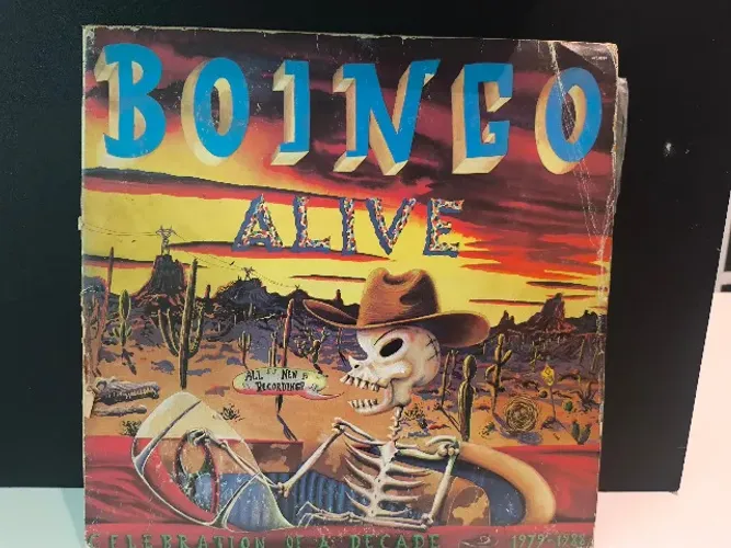LP Duplo Oingo Boingo - Boingo Alive (1988) - Edição Nacional (Com Marcas de Uso na capa)