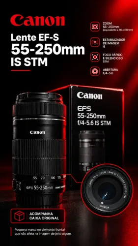 LENTE CANON EF-S 55-250mm IS STM *APENAS VENDA*