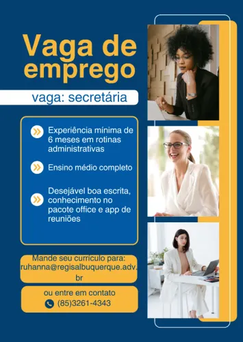 Vaga de emprego - Secretária