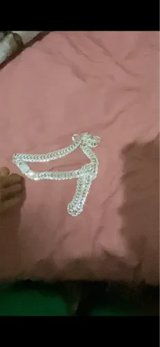 Prata de pescoço elo duplo